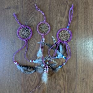 Handmade Dreamcatcher Lot Of 7 with Feathers and Beads; Two Sizes